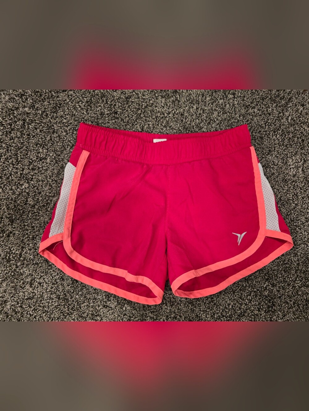 Old Navy Active Girls Red Athletic Shorts with Coral Trim